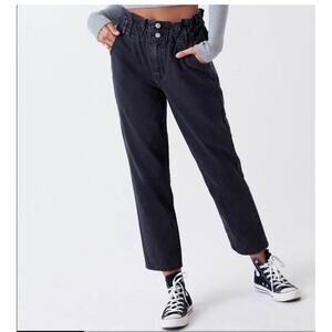 NWT Pacsun Black High Waisted Paperbag Relaxed Fit Mom Normcore Jean Size 24/0